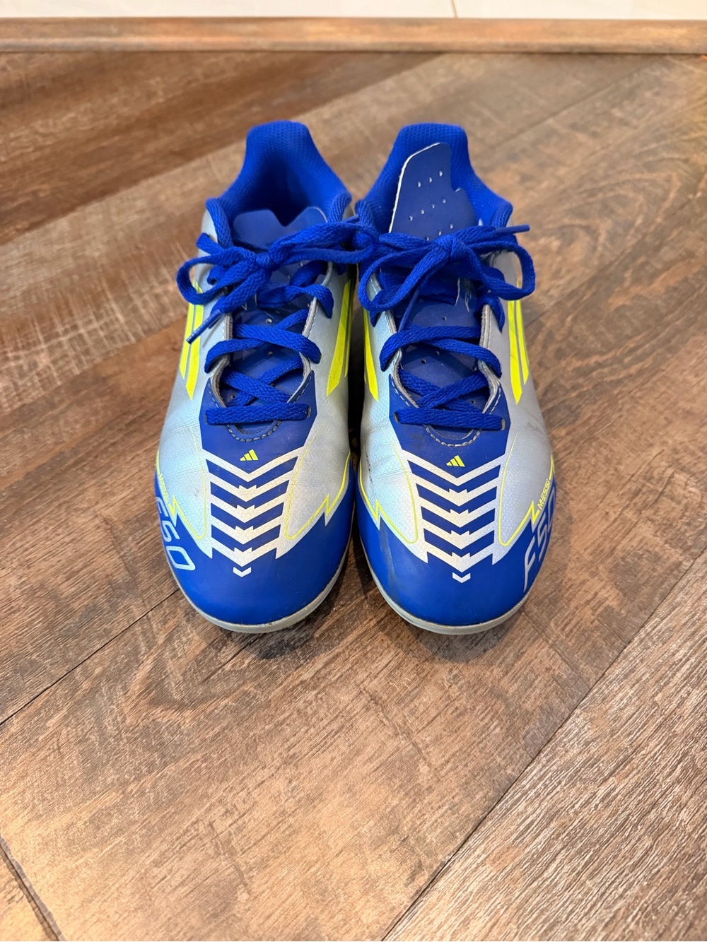 Adidas F50 Messi Youth Soccer Cleats Size 5 Blue Silver Football Boots